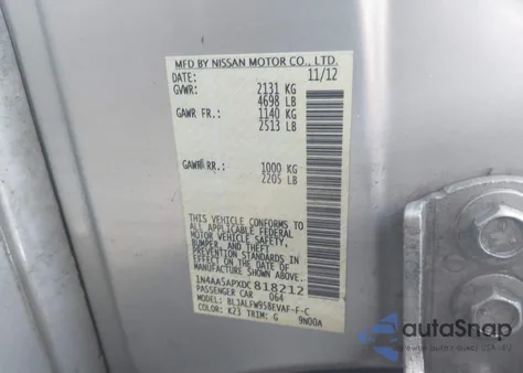 2013 Nissan Maxima 3.5 Sv z USA, uszkodzony, nr VIN 1N4AA5APXDC818212